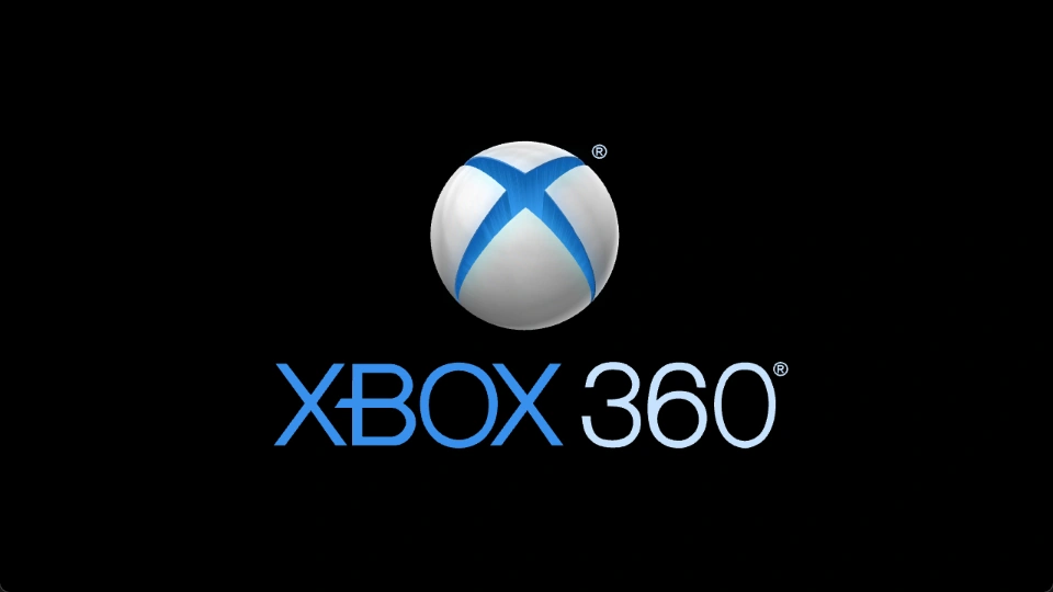 Blue on Black: fully revealed sphere and XBOX 360 lettering