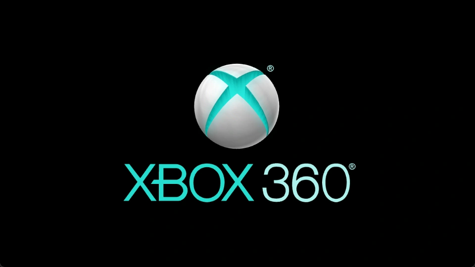 Cyan on Black: fully revealed sphere and XBOX 360 lettering